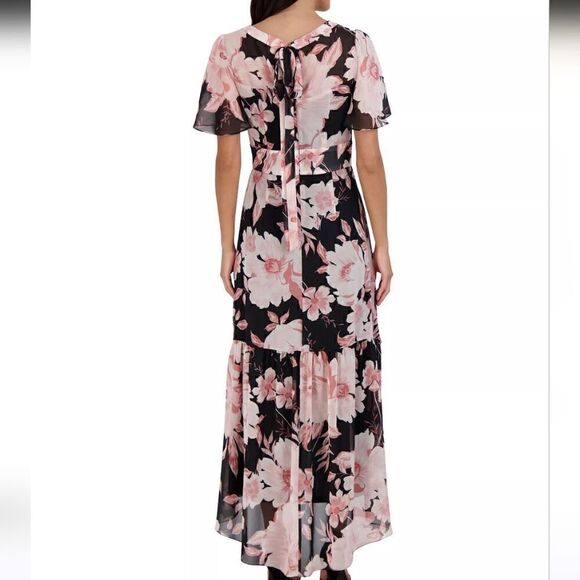 JULIA JORDANWomen's Floral-Print Flutter-Sleeve Maxi Dress - Picture 2 of 4